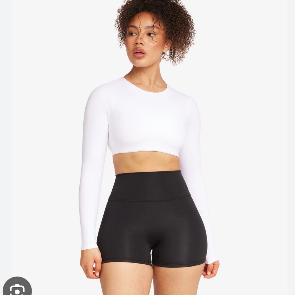 CSB Luna White Crop Bra Top / Size Medium / Long Sleeve Cropped Bra Top